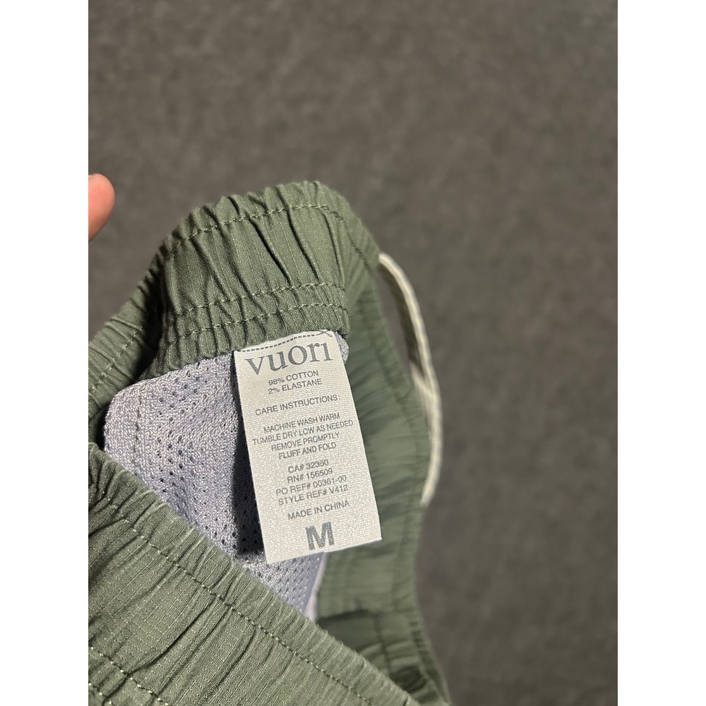 Vuori Ripstop Pant Mens Medium green Organic Cotton V412 Stretch drawstring - Picture 3 of 6